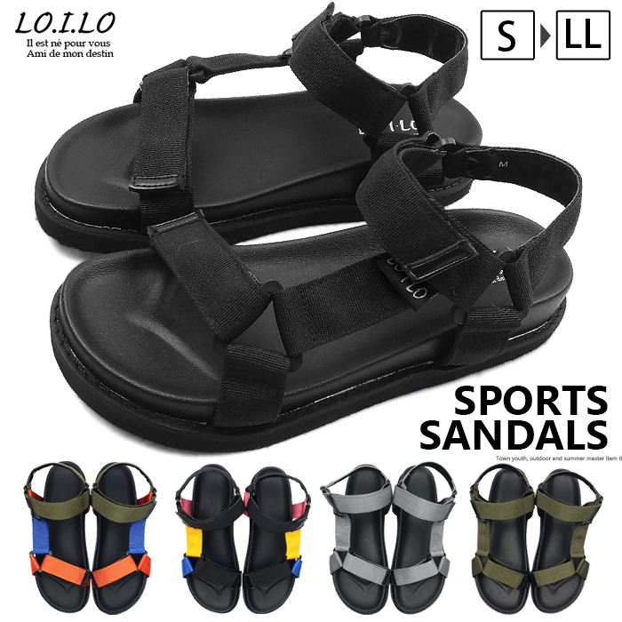 LO.I.LO-ロイロ- 機能性とデザイン性を兼ね備えた夏の定番！ベルクロデザインのスポーツサンダル。スポサン フラット ビーサン ビーチサンダル レディースシューズ 婦人靴 靴