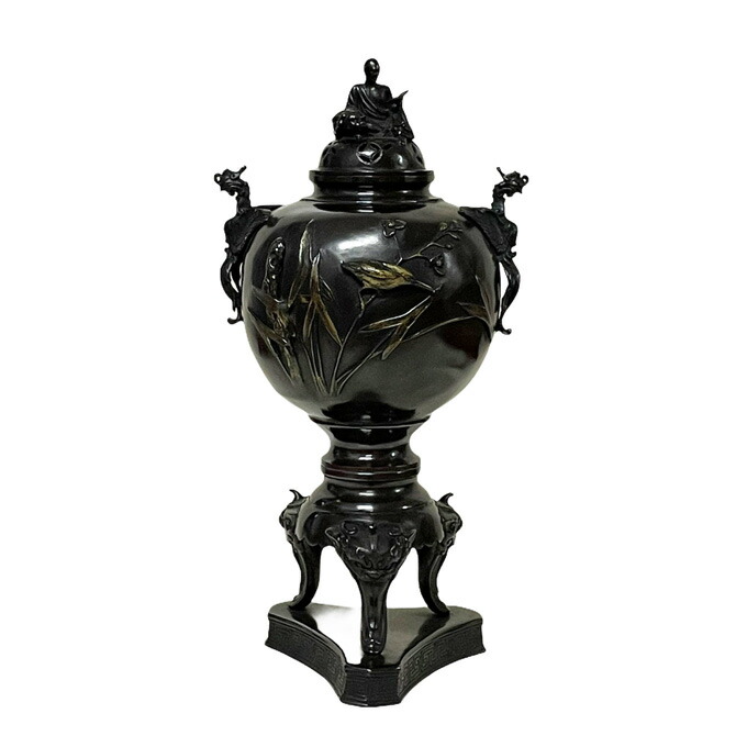 楽天市場】高岡銅器 香炉兼用「戯れ獅子」鋳銅製 美術工芸品/床/置物