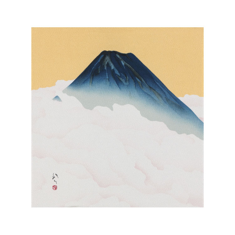 【送料無料＋桐箱付】 風呂敷 正絹 縮緬 45ｃｍ 川端龍子 富士山 風呂敷専門店