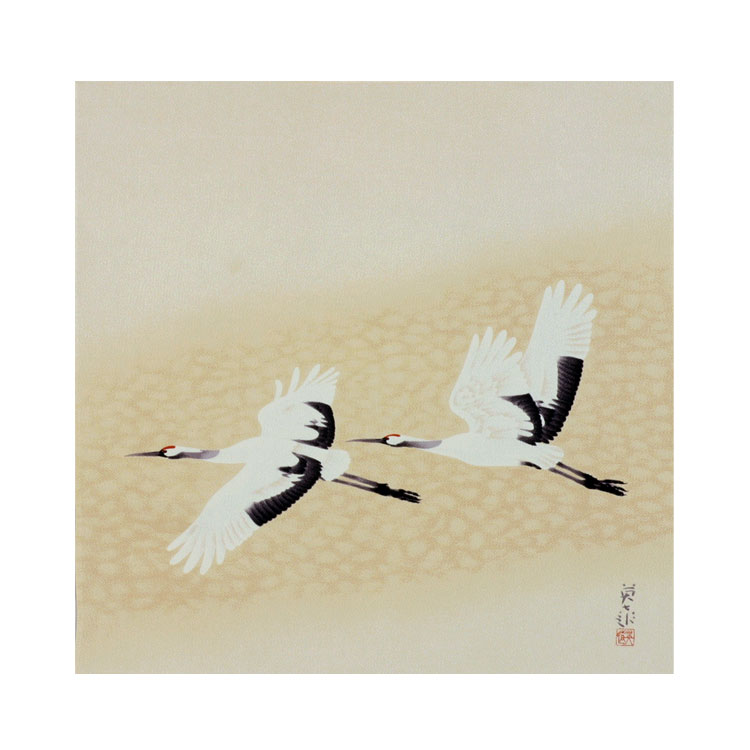 【送料無料】 【桐箱入】 風呂敷 ふろしき 絹 正絹 岩橋英遠 飛鶴 68cm 風呂敷専門店 唐草屋 宮井 定番 老舗 進物 ギフト 内祝 御祝 お祝い フォーマル 友禅 職人 日本製 国産