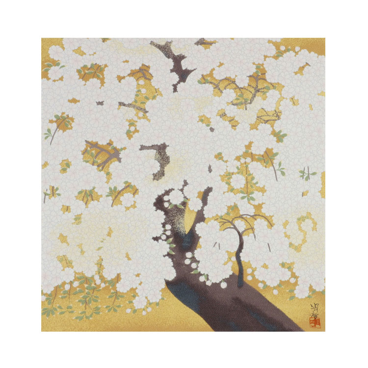 【送料無料】 【桐箱入】 風呂敷 ふろしき 絹 正絹 橋本明治 朝陽桜68cm 風呂敷専門店 唐草屋 宮井 定番 老舗 進物 ギフト 内祝 御祝 お祝い フォーマル 友禅 職人 日本製 国産