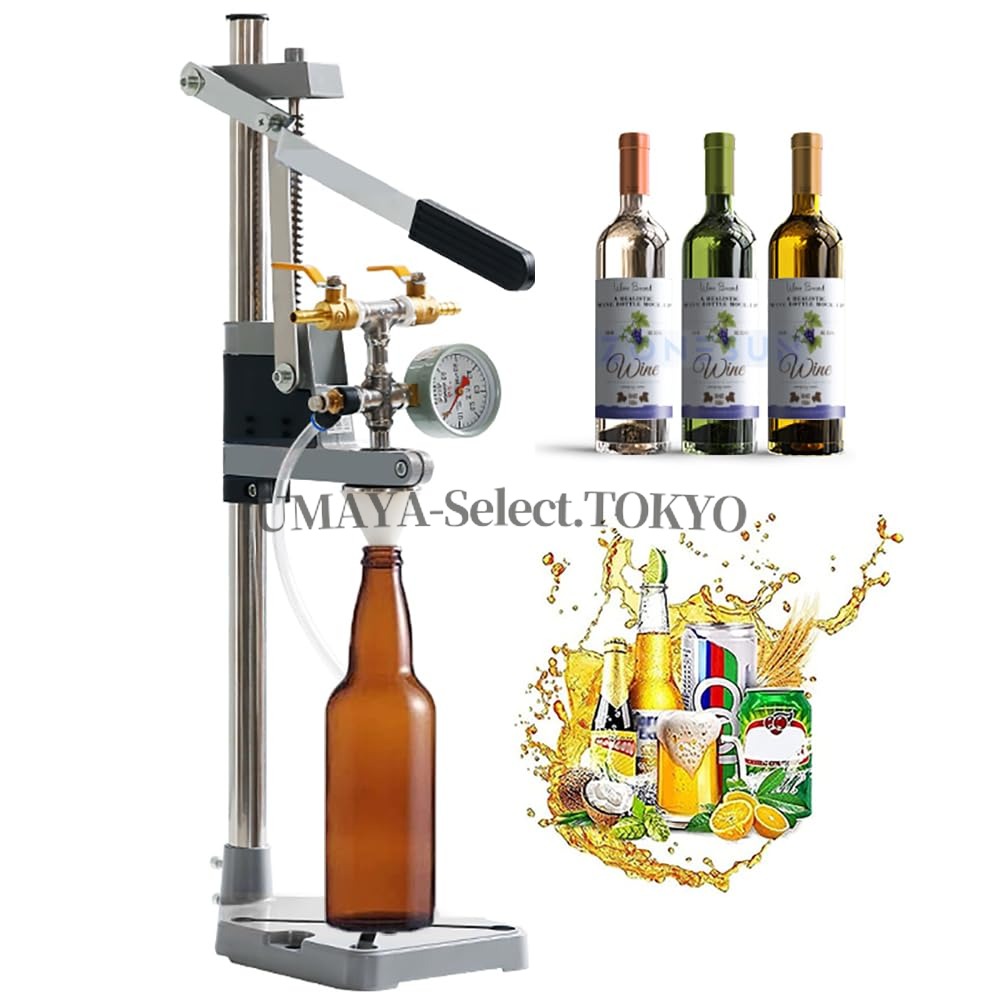御勤め用逆圧式手動ビールボトルフィラー 剪断応力計付き添い人ブドウ酒水もの用消泡詰め直す機 50粍まで相応う労働者階級遣りくち流動体詰め直す物の具 排気ガス弁膜内蔵で泡立ち押しとどめる 身寄り醸造酒から小ちゃい醸造酒所まで使える高正確性詰め直す機
