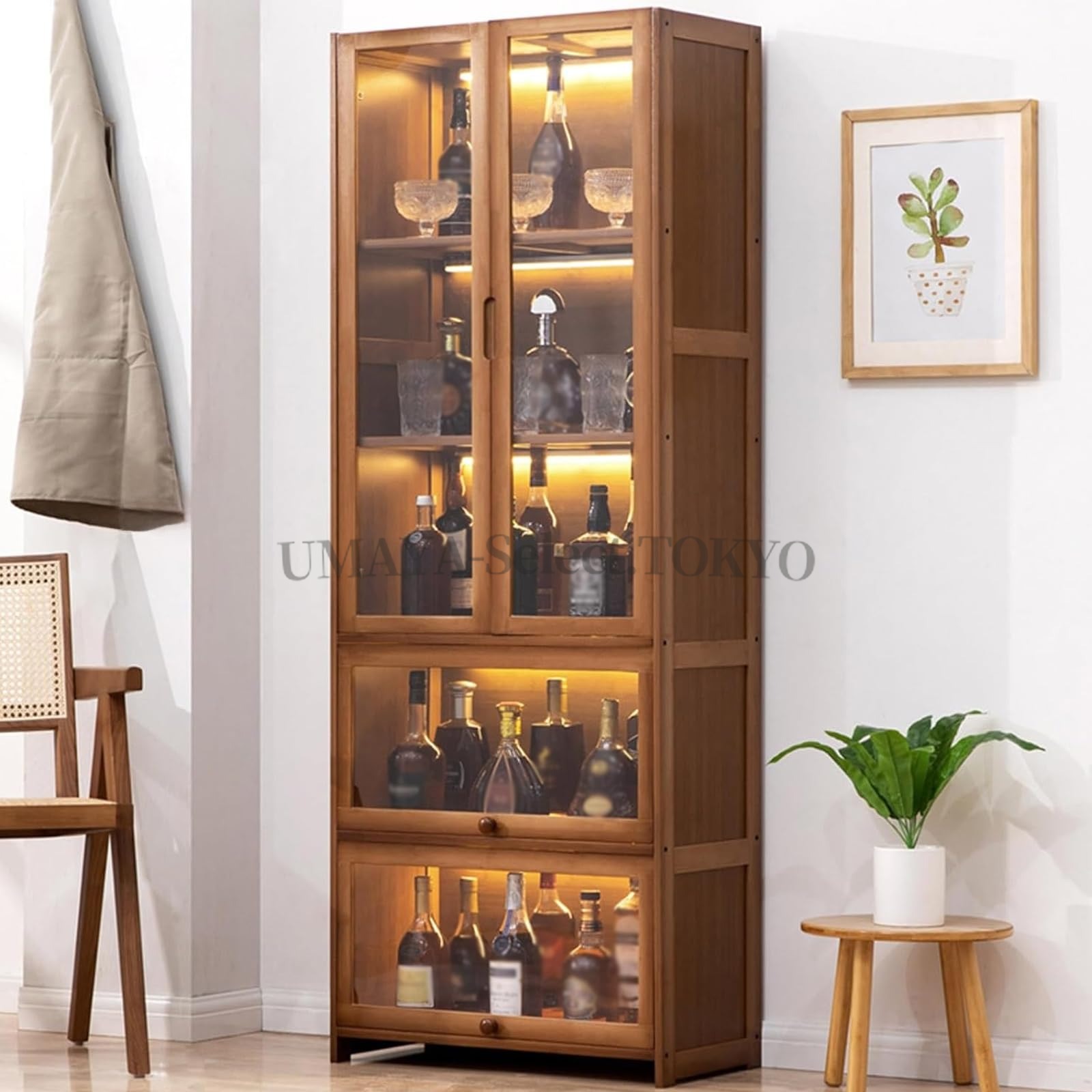 【ポイン3倍!特定商品!7月限定!】ウイスキー 棚 おしゃれ 酒棚 3段 / 5段 ワインバーキャビネット 自立式ワインラック お酒収納ラック 酒類貯蔵ロッカー ウイスキー棚 安定性と耐久性 大容量 収納 ワインラック 組み立てが簡単 防塵型 お手入れ簡単 ウイスキーラック｜UMAYA-Select.TOKYO
