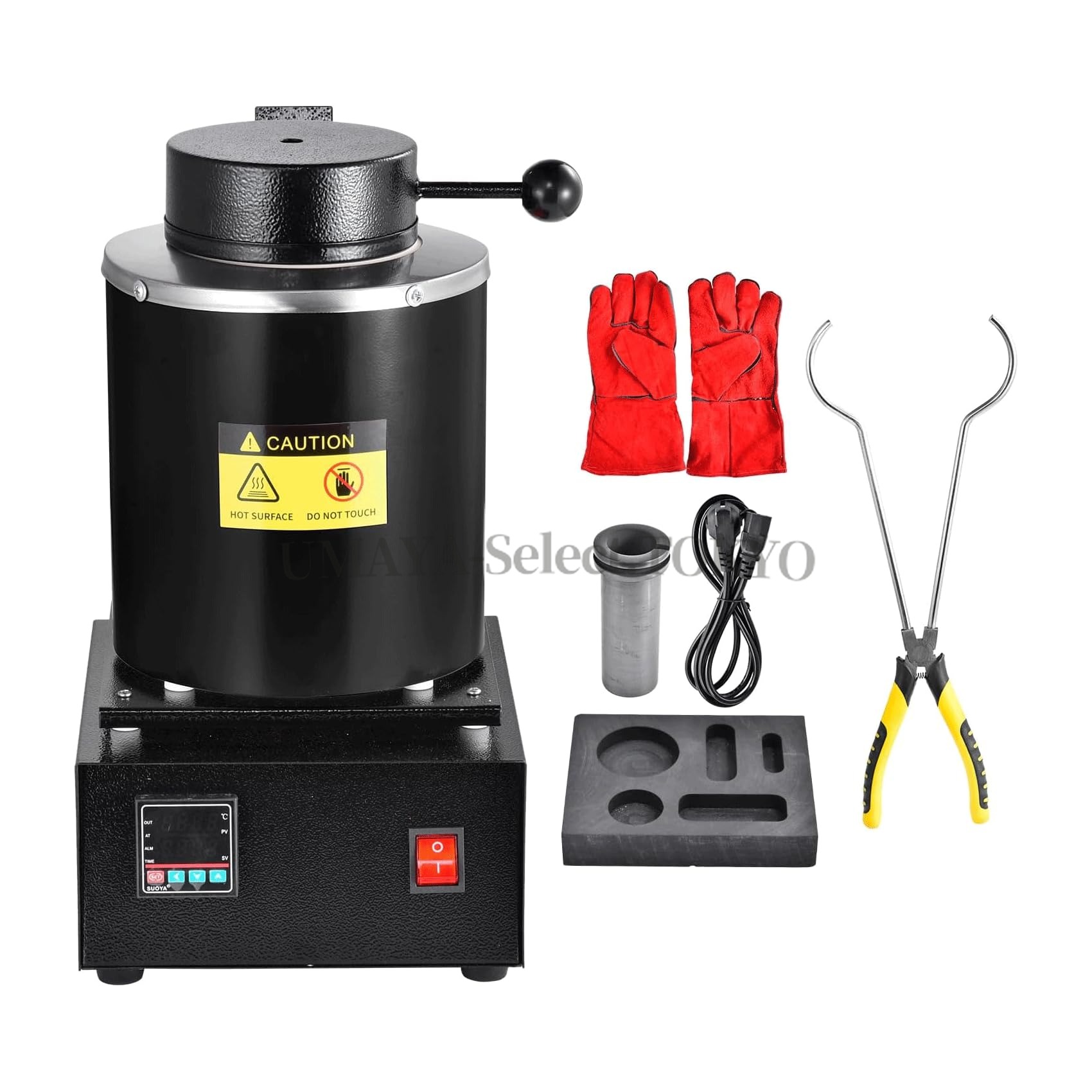 電気溶解炉 デジタル金属熔融炉 1500℃110V デジタル温度制御溶解炉 ジュエリー鋳造マシン 断熱カバー グラファイト坩堝 精錬ゴールドシルバースクラップ用 金銀融解用|UMAYA-Select.TOKYO