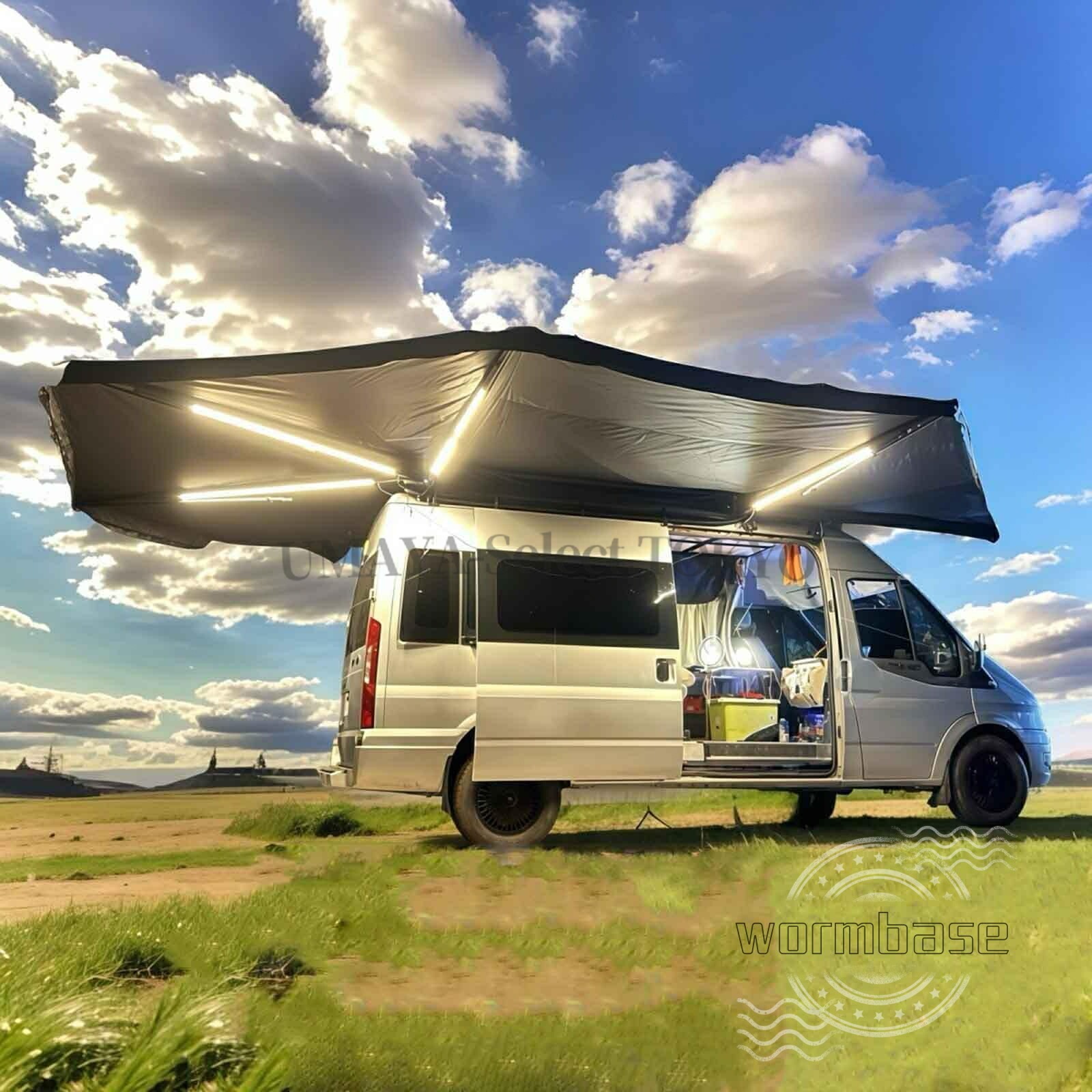 【ポイント4倍!7月限定!】車 カーサイドテント 照明付き 270°展開カーサイドタープ カーサイドタープ 調節可能なハードウェア付き車オーニング、クイックセットアップ 車、suv、mpv 用屋外格納式オーニング|UMAYA-Select.TOKYO