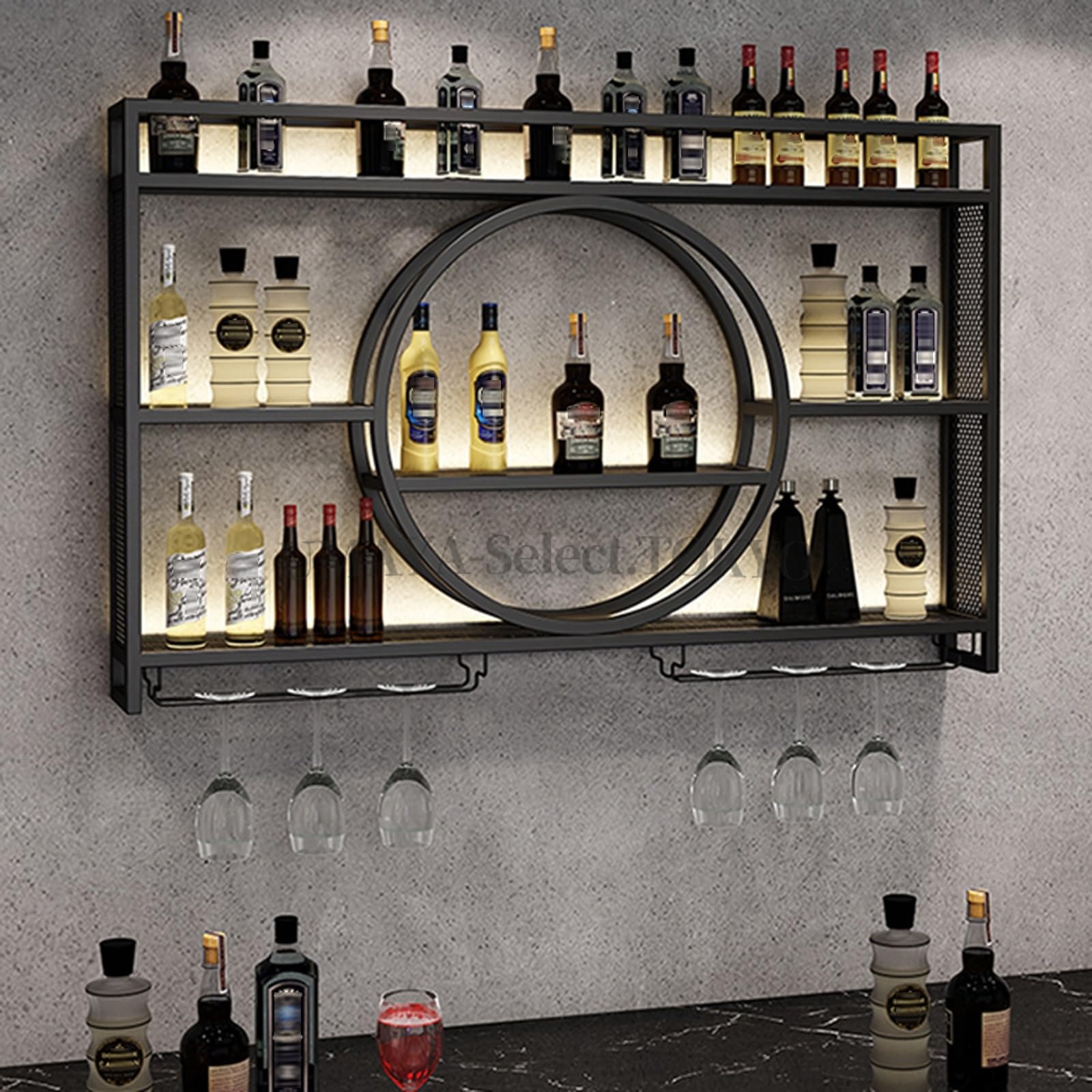ワインラック ワインホルダー酒ラック壁掛け ディスプレイスタンド 吊り下げ 壁ワインラックワイン置き居酒屋 レストラン 飲食店 バー クラブ用 ワインスタンド ワイン収納 お酒収納 アイアンアートボトルワインホルダーお｜UMAYA-Select.TOKYO