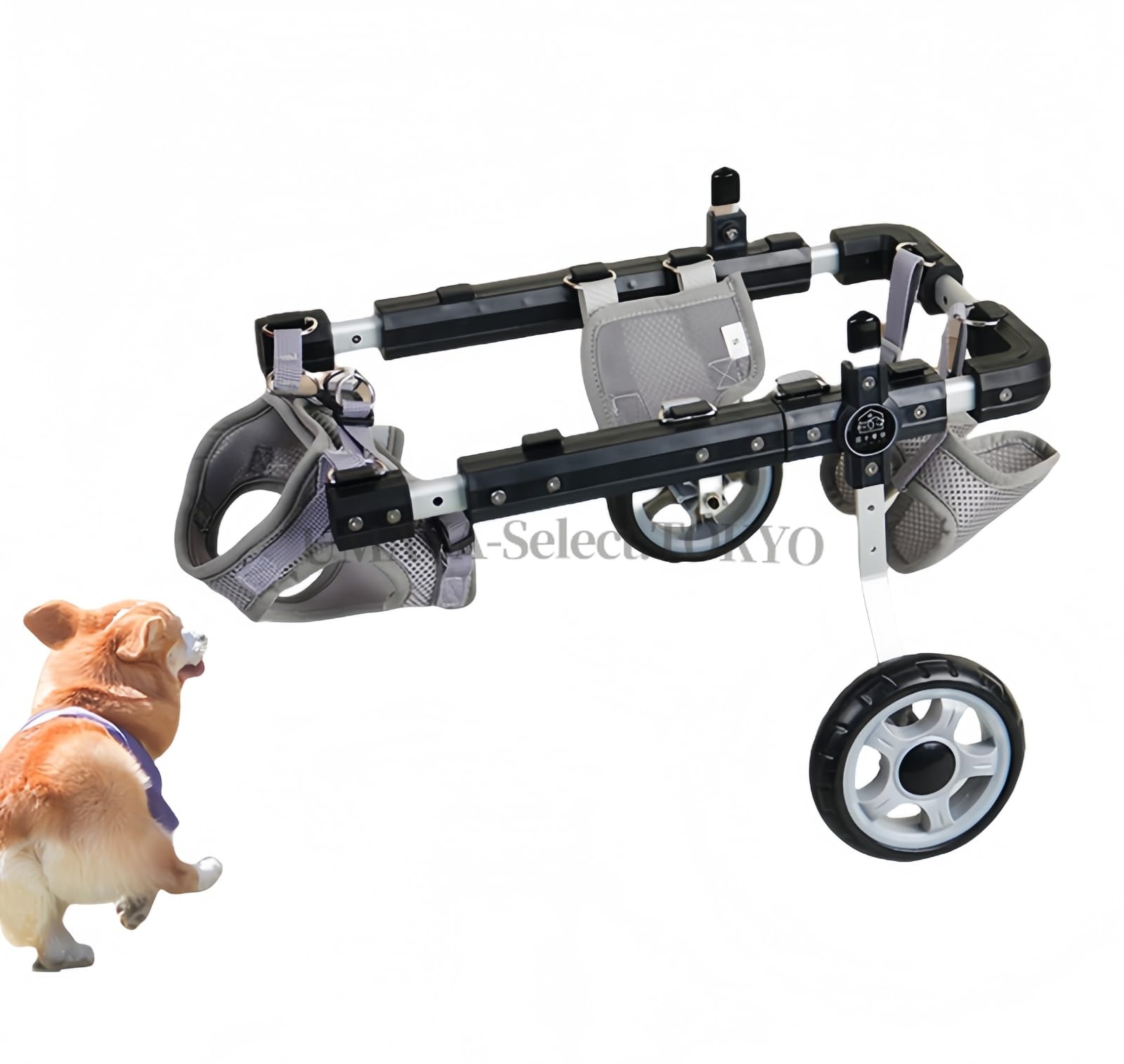 犬車椅子 新しく登場]犬用車いす 2輪 フルサポート 調節可能ペット脚ブレース 犬猫用リフティング補助ソフトリハビリカート装置 小型、中型、大型の障害犬用移動サポート｜UMAYA-Select.TOKYO