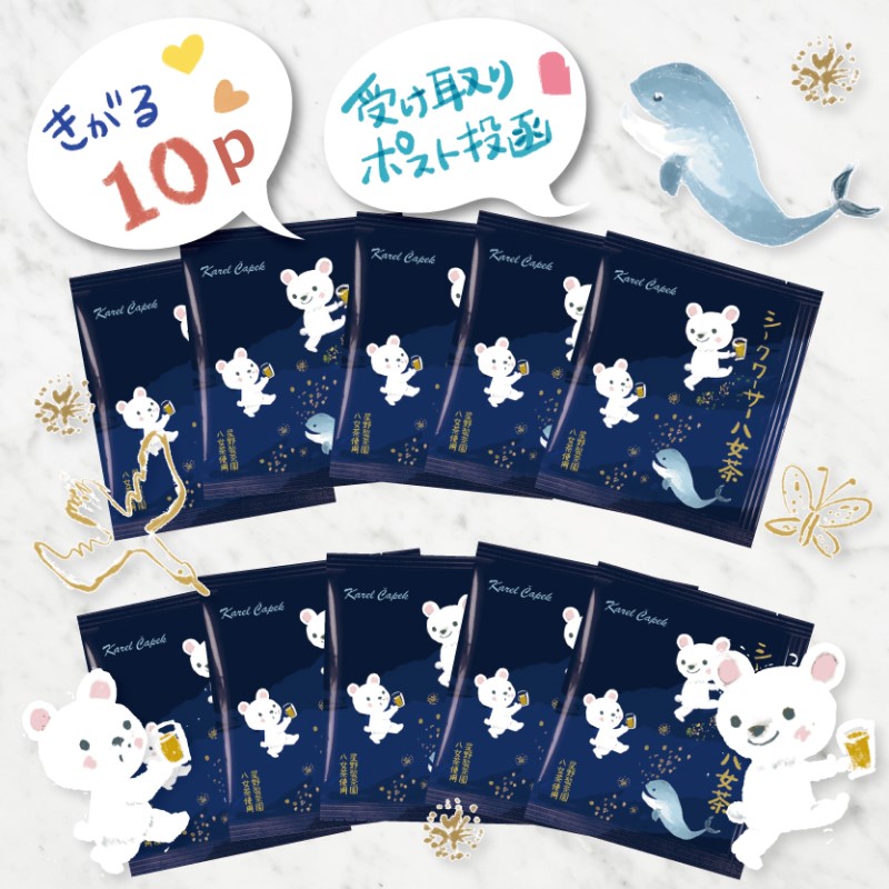 【10％OFF】ポスト投函 シークワーサー八女茶 個包装 10枚入り 星野製茶園 八女茶 日本茶 2023 夏 人気 水出し サイダー出し  アイスティー 清涼感 旬茶 気軽 おためし おすすめ ティーバッグ 贈り物 プチギフト 紅茶専門店 ティーバッグ10p カレルチャペック ...