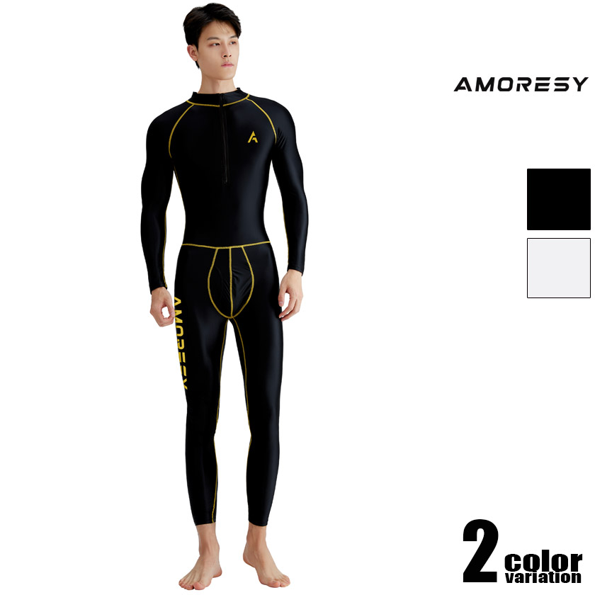 AMORESY ボディスーツ ラッシュガード パドル ユニタード コスチューム AMORESY アモレシー Atticus メンズ ジップアップ ボディスーツ