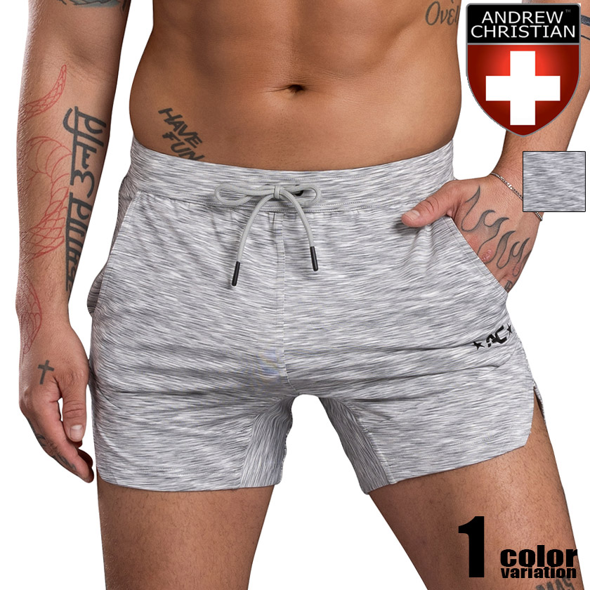 AndrewChristian/アンドリュークリスチャン VIBE Workout Shorts ショートパンツ スリット 短パン メンズ ボトムス 1分丈