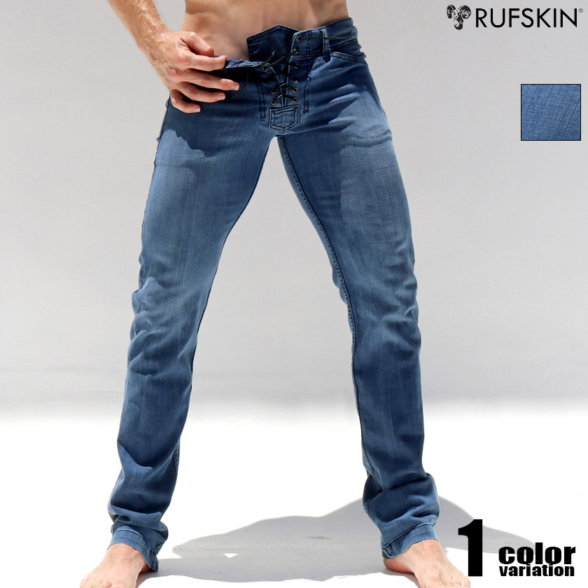 RUFSKIN ラフスキン BUTCH 編み上げジーンズ ファッション ボトムス 【超お買い得！】 メンズ スリムフィット