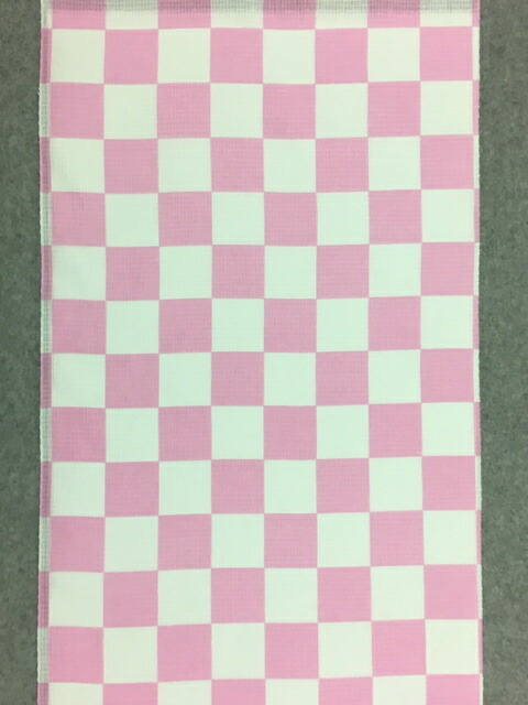 285 [ウィンターセール] ゆかた 綿紅梅高級ゆかた 大人可愛い 新品 反物 ピンクと白の市松柄 夏祭り 花火大会 盆踊り 街着としてショッピングやデートに！｜きもの工芸　雁金屋