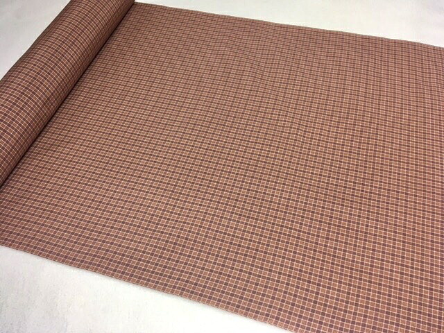773  綿織物着尺 貨物輸送無料 アズキ地茶みじん透かし彫り飾りつけ 読み合わせる あずき色 新品未仕立てもの品 平双糸 普段着お召しもの 綿100%  綿織物 買い出しや昼御飯、うしろ帯会など心地よいな一こまや和のお読み合わせるなどに！