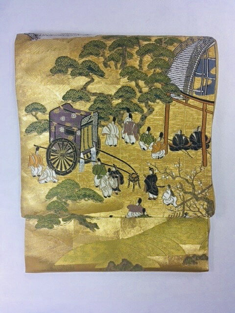 817-[お仕立てもの付き添い人]  袋帯 梅垣布切れ謹製 「住吉祝賀会文」六通柄 西陣織 引き箔袋帯 贅を極めた珠玉 新品未当て嵌める品！礼装用 貨物輸送無料 フォーマルな一こまに