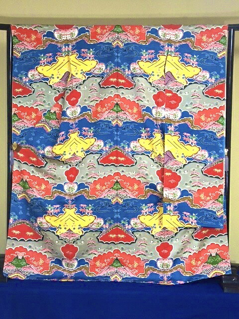 751 振り袖 本紅型 振袖 城間栄順 新品 未仕立て品 沖縄琉球本紅型振袖 絹100% 成人式 結婚式に 長期在庫品に付き特別奉仕価格、お仕立て代サービスいたします！