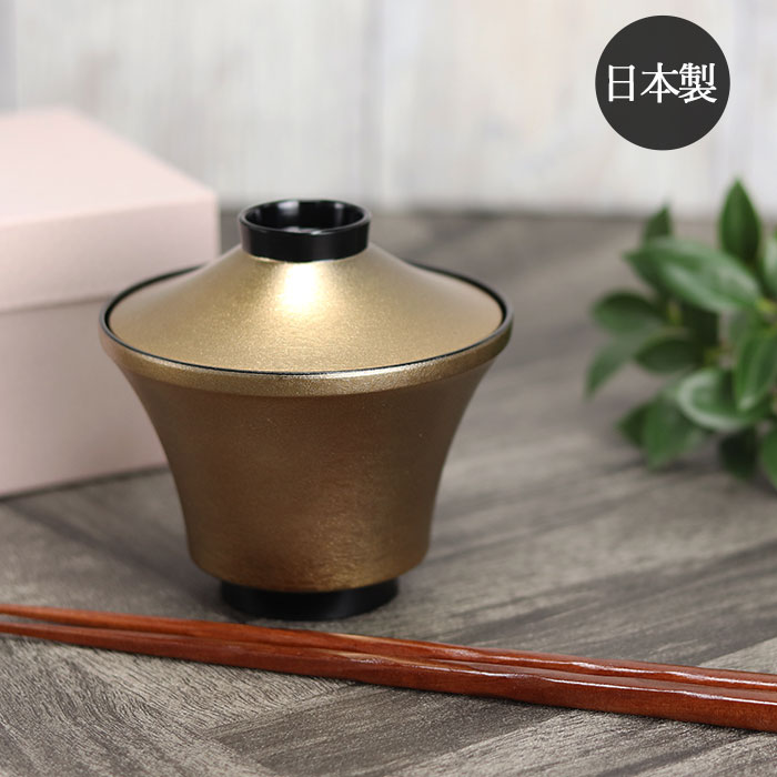 越前漆器　木製蓋付吸物椀　5客組 楽天市場】フタ付き吸い物椀 5客セット 金梨地 35千鳥吸物椀 5入