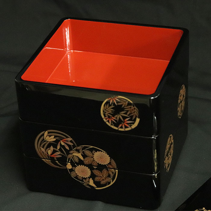 重箱3段日本製国産会津漆器和食器和風レトロモダンお節料理送料無料おしゃれかわいいおせちお正月高級オードブルピクニック行楽運動会
