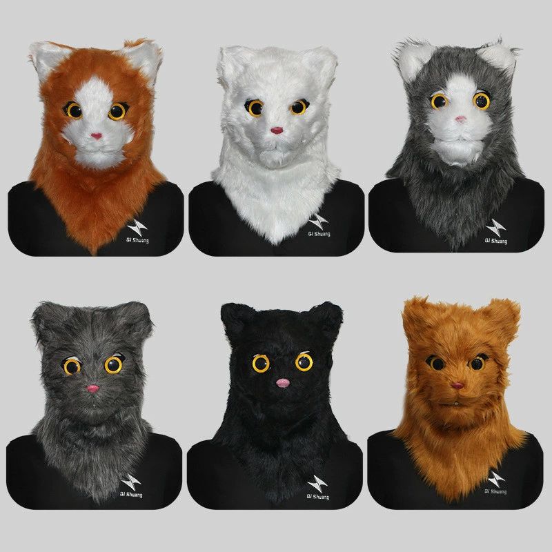 ハロウィン ネコ 猫のかぶり物 マスク MASK お面 立体 コスプレ 仮装 仮面 被り物 メンズ レディース コスチューム お面 イベント ダンス 余興 発表会 舞台衣装 クリスマス ハロウィンパーティーグッズ 怖い 学園祭 文化祭 体｜馨琳閣