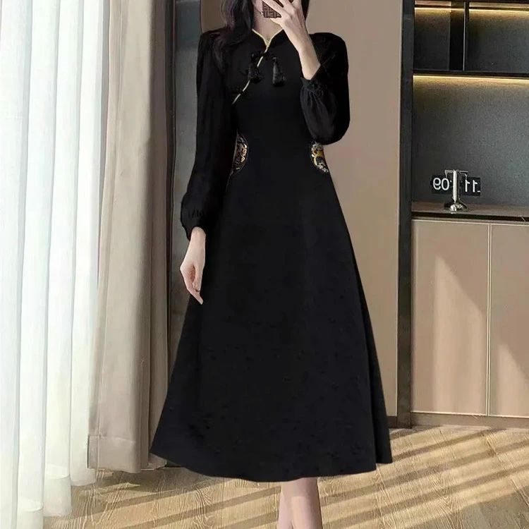 極美品 希少 Sonny Label チャイナボタン デニム ロング ワンピース ＆cocochi＞デニム素材チャイナボタンワンピース