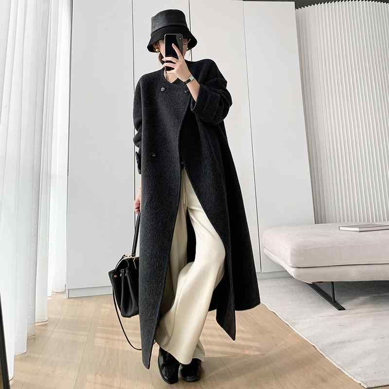 boohoo ＊ロング ダブルブレスト ベルト付き ウール風コート r1763.jpg