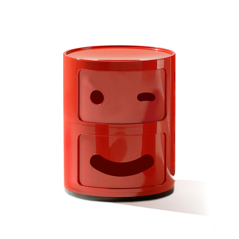 Kartell カルテル 日本正規 収納 チェスト キャビネット コンポニビリスマイル ウインク 子供向け 顔 絵文字 インテリア 4926 レッド Componibili Smile イタリア デザイナーズ 家具 円形 丸型 Giet Edu