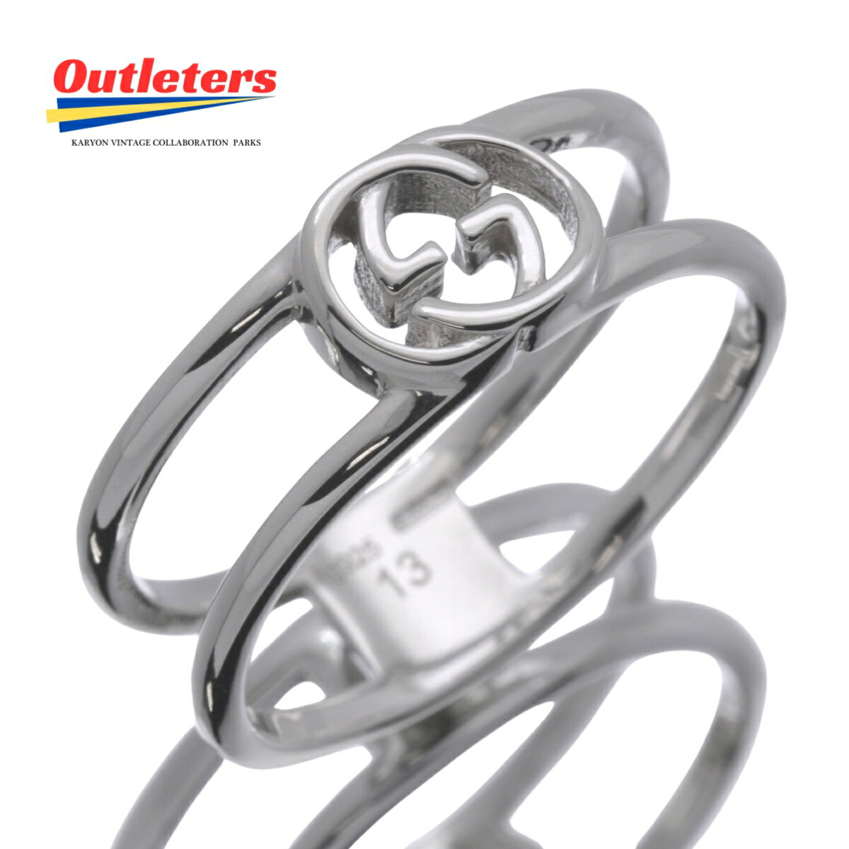 楽天市場】【動画有 12号】グッチ GUCCI パール ロゴ リング