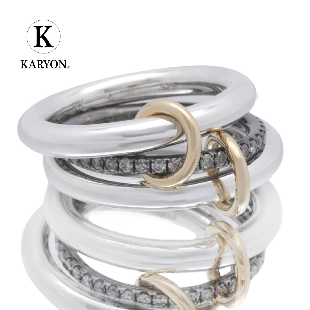 Spinelli Kilcollin オリオン 18K ＆ シルバー 3連 リンクリング スピネッリ キルコリーン Orion シルバー 18K 3連 リンク リング