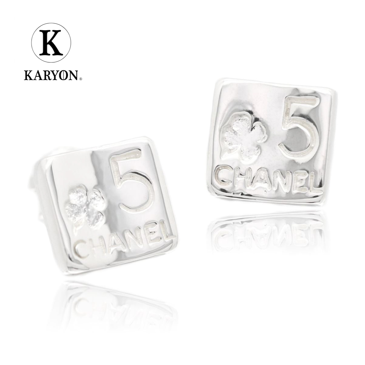 新品仕上げ シャネル ピアス クローバー ロゴ シルバー 925 片耳 片方 新品仕上げ シャネル ピアス クローバー ロゴ シルバー 925 片耳