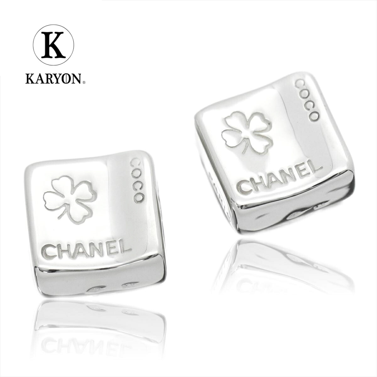【ギフト品質】シャネル CHANEL イヤリング スクエア クローバー COCO ロゴ シルバー Ag925 レディース 女性 彼女 妻 誕生日 記念日 プレゼント ギフト 20代 30代 40代 50代 【動画】【中古】｜KARYON-セレクトギフトショップ-