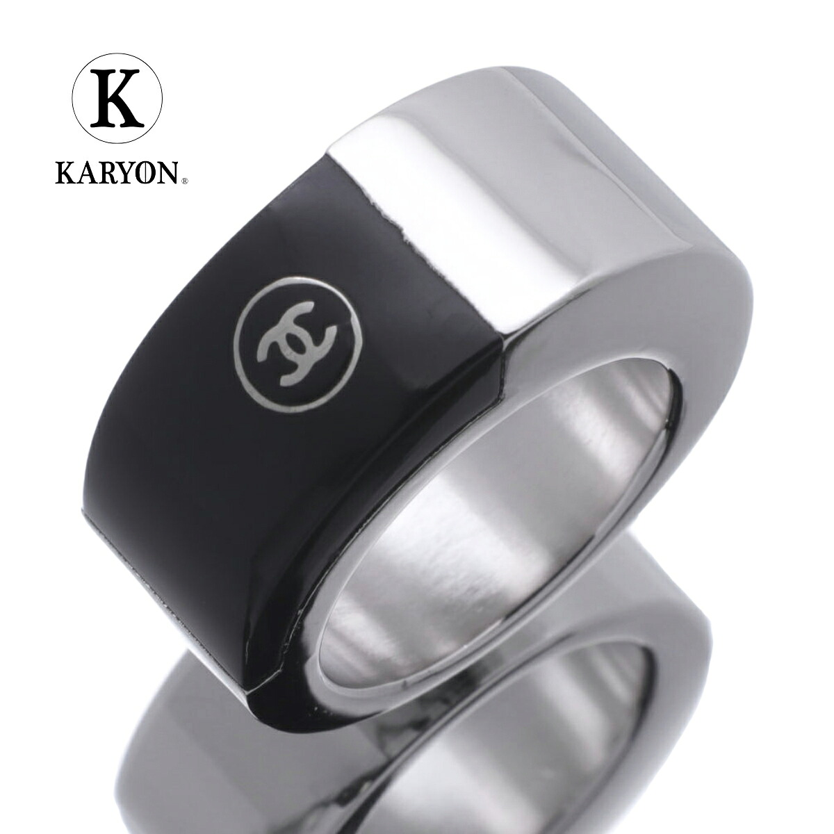【ギフト品質】シャネル CHANEL リング 指輪 ココマーク リング ブラック×シルバー 13号 メタル 合金 A14991 Y02019 レディース 女性 彼女 妻 誕生日 記念日 プレゼント ギフト 20代 30代 40代 50代 【動画】【中古】 44,200円