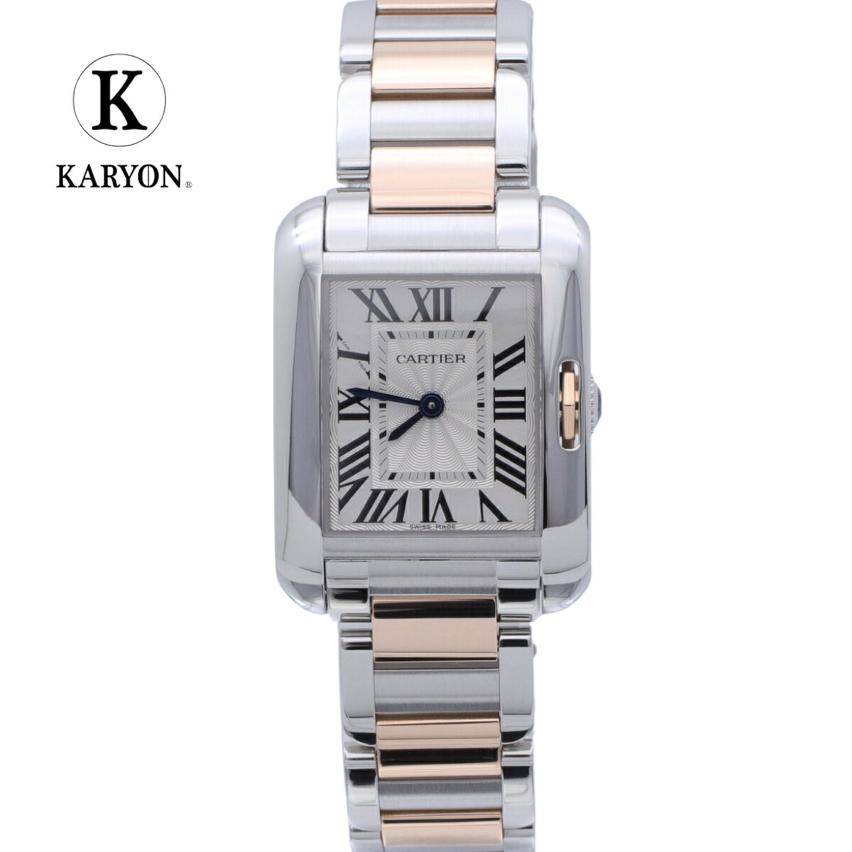 【ギフト品質】カルティエ Cartier レディース 腕時計 タンクアングレーズSM シルバー ピンクゴールド ステンレススチール 18金 K18PG クオーツ W5310036 女性 彼女 妻 誕生日 記念日 プレゼント ギフト 20代 30代 40代 50代【動画】【中古】 402,750円