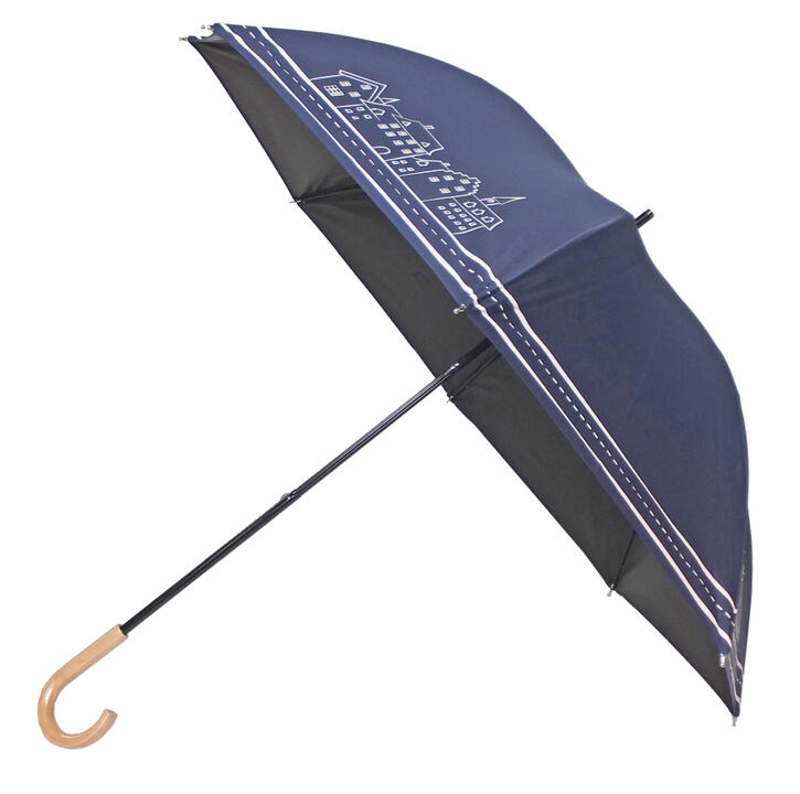 傘 日傘 雨傘 晴雨兼用 Uvカット レディース 長傘 送料無料 街並み プリント 縁 ボーダー おしゃれ 一級 遮光 遮熱 完全遮光 タクティーム 持続撥水素材使用 ユニチカ 軽量 サスティナブル Rcp 女性用 傘一番館 母の日 新商品 Sittingseat Com