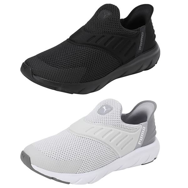 【当日出荷】 プーマ PUMA スニーカー ユニセックス ソフトライド フレックス イーズイン ワイド 309902 軽量 幅広 疲れにくい クッション 通気性 メッシュ ランニング ウォーキング ブラック ホワイト pmj309902