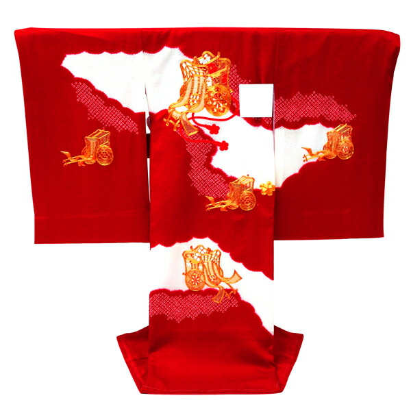 宅送 産着 女の子 宮参り 着物 初着 のしめ 新品 購入 販売 未使用 正絹 金駒刺繍 刺繍 絞り 女 赤 レッド 御所車 鹿の子絞り 桶絞り 仕立て上がり 絹 女児 赤ちゃん お宮参り Ju 70 日本最大級 Www Hazle Com