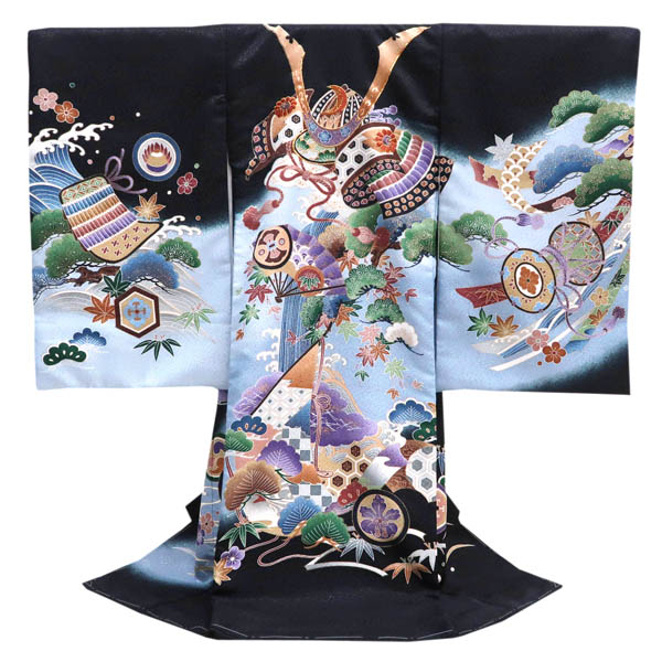 保障できる 産着 男の子 お宮参り 黒色 ポリエステル 兜 縅毛 扇 鼓 化繊 合繊 着物 初着 のしめ 新品 購入 販売 男 宮参り 仕立て上がり 赤ちゃん 男児 Du 113 最適な価格 Lexusoman Com