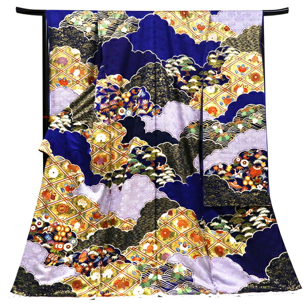 桐屋 翠山 逸品 辻ヶ花 絞り 未使用・未仕立て 高級 正絹 振袖 袋帯 