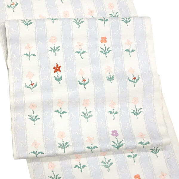 楽天市場】大光 八寸名古屋帯 正絹 仕立て付き 白 切子 裂取 幾何学