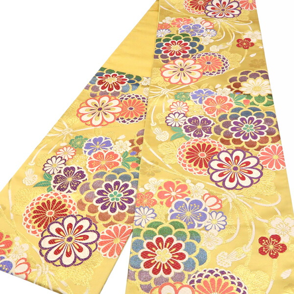 楽天市場】廣部商事 振袖用 袋帯 金 ゴールド 仕立て上がり 斜めよろけ