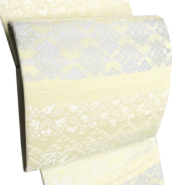 名古屋帯　新品未使用　正絹　西陣大光織物　切子柄 名古屋帯 西陣織老舗機屋 謹製 切子割付文様 経浮かし錦織 八寸