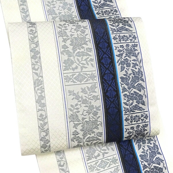 単衣にも　西陣織刺繍入り九寸名古屋帯　蛙　カエル【綿芯仕立付】こげ茶② 単衣にも 西陣織刺繍入り九寸名古屋帯 蛙 カエル【綿芯仕立付】こげ茶