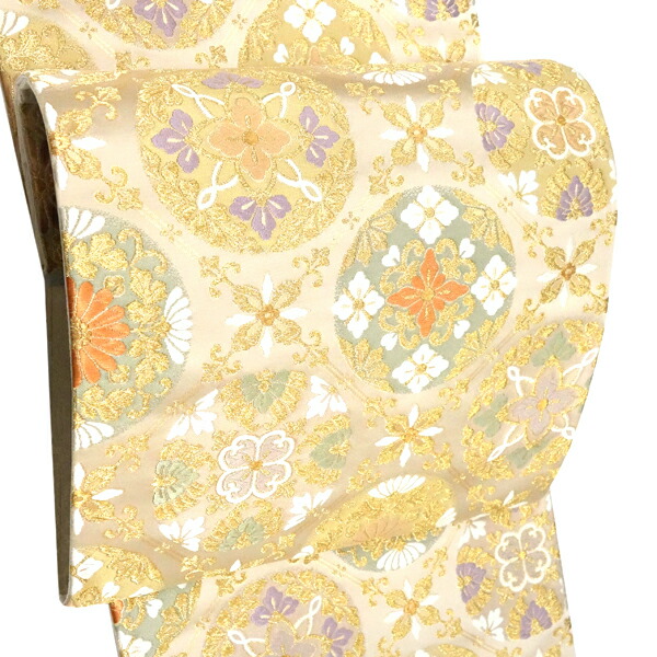 上質な逸品 新品 西陣織高級袋帯 【綿芯お仕立付】秀麗唐花菱文 【公式