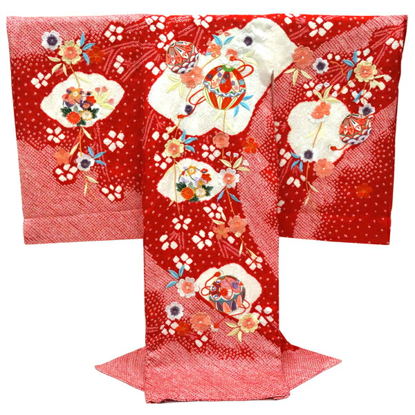 ≪15%OFF/百貨店SALE≫産着 赤いこと 正絹 御嬢さん お宮参り 絞り 御召しもの 初着 のしめ 新品 買いもとめる 売りわたす 女 宮参り 手毬 仕立てもの売り上げ高 みどり児 御嬢さん ju-188