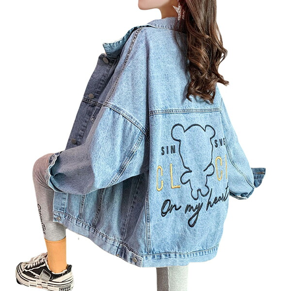 デニムジャケット S/M/L/XL/2XL/3XL パーカー Gジャン レディース アウター 大きいサイズ デニム 長袖 ジージャン コート ミディアム丈 韓国風 着痩せ ゆったり きれいめ ファッション カジュアル かわいい おしゃれ 春物 秋服 2シーズン 新品 お買得！