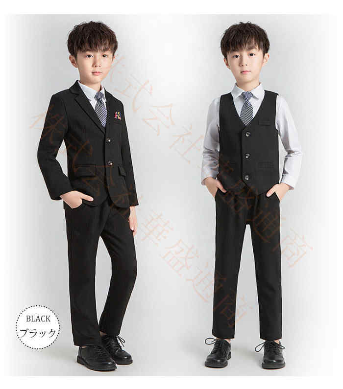 子供スーツ 4点セット フォーマルウエア 男の子 スーツ フォーマルスーツ キッズスーツ ベビースーツ 子供服 紳士服 入園式 卒園式 入学式 卒業式 七五三 子供発表会 おしゃれ 快適 柔らかい 春 秋 冬 a Salon Raquet De