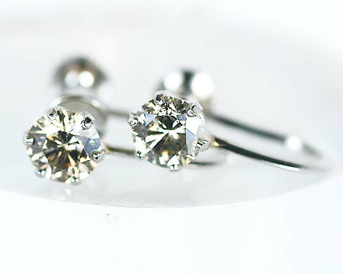 0.5ct ブラウン イヤリング 天然ダイヤ イヤリング 1粒 6爪｜ＫＡＳＨＩＭＡ 38,870円