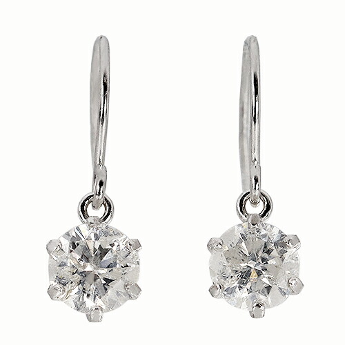 計0.76ct. pt 900 ダイヤロングピアス　レーザーホール（ミニ鑑別書） 楽天市場】【最短発送可】pt900【1.0ct】ダイヤモンドフックピアス