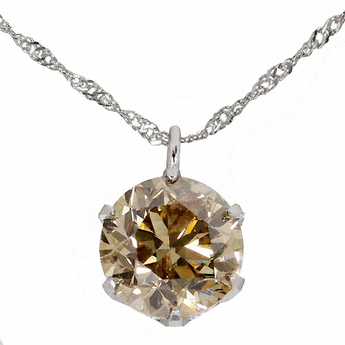 楽天市場】【ポイント2倍】1ct ブラウンダイヤ ネックレス SI-1