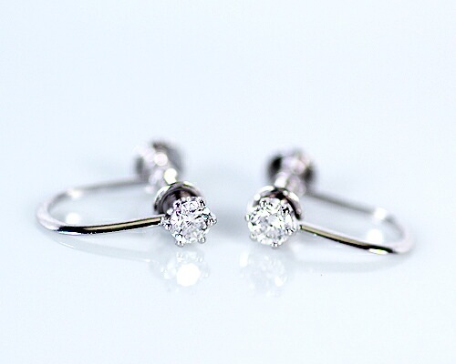 【初回4千円引きクーポン◆5のつく日ポイント5倍】イヤリング K18WG ダイヤモンド 一粒 合計0.2ct(0.20ct) 上品 普段使い 30代40代50代 kashima|KASHIMA