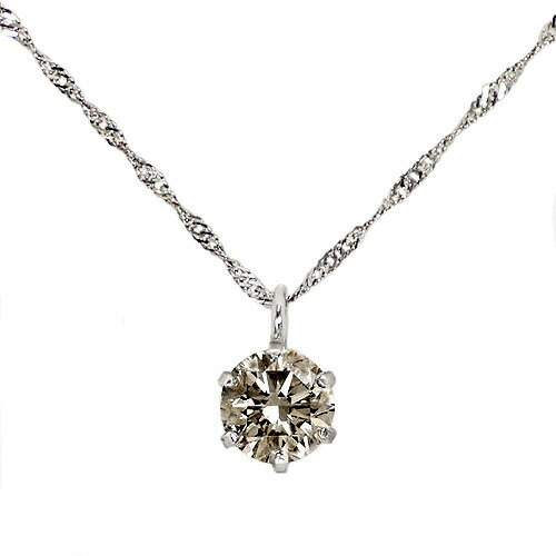 純プラチナ台 0.4ct ブラウンダイヤモンドペンダント|KASHIMA