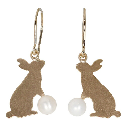 うさぎ usagi 淡水パール K10ゴールド ピアス フック 12,870円
